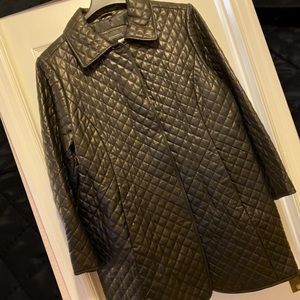 Neiman Marcus Black Leather Coat Jacket 1X